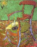 Vincent Van Gogh Gauguin's Chair with Books and Candle oil on canvas
